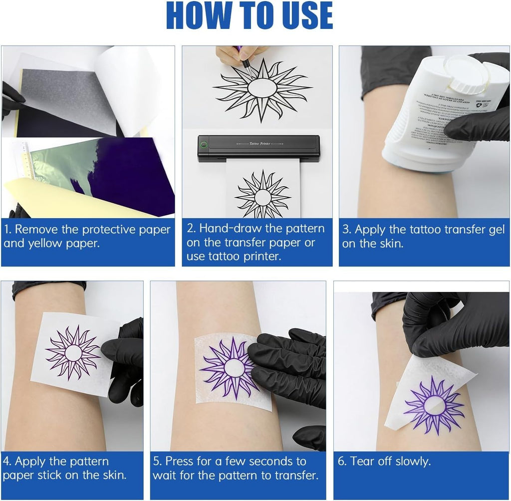 Tattoo Stencil Paper Kit – 100 A4 Sheets, 4-Layer Transfers
