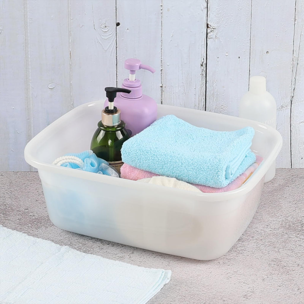 16 Quart Plastic Wash Basin Dish Pan - 3 Pack Kitchen Sink Tubs