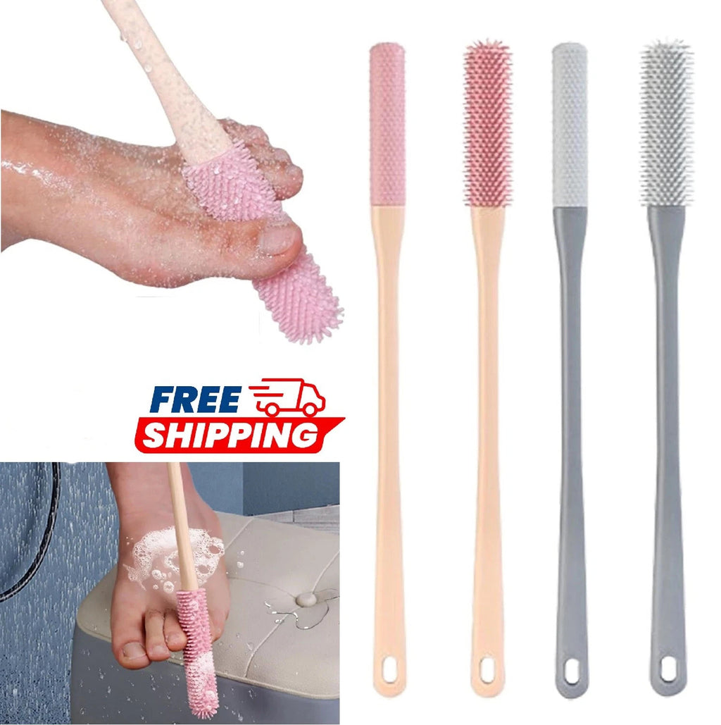 Long Handle Toe Gap Foot Scrubber Brush Set for Shower and Pedicure