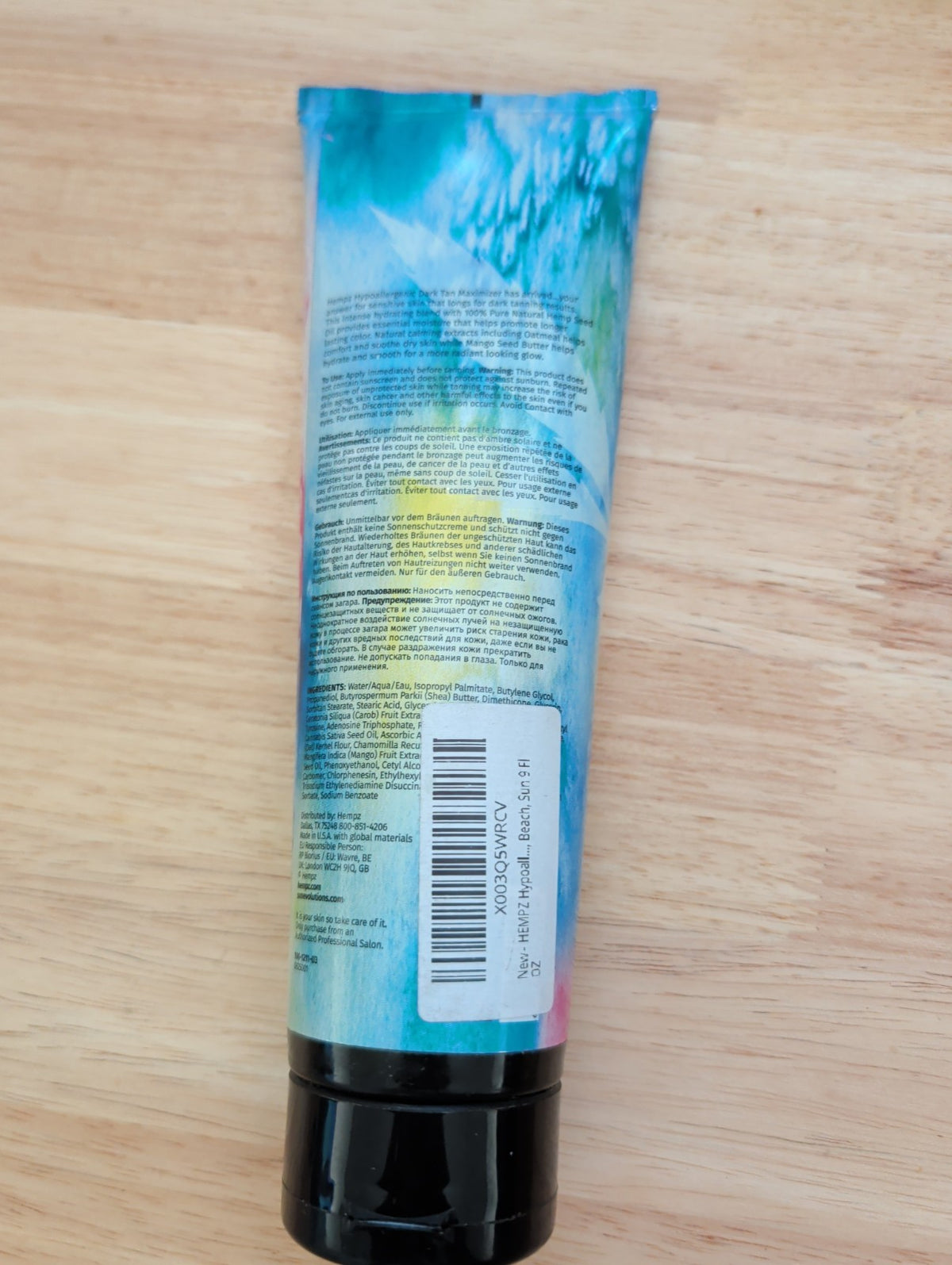 Hypoallergenic Dark Tan Maximizer Tanning Bed Lotion - Hempz 9 oz