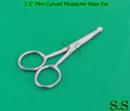 Pet Grooming Scissors 10 Pack Mustache Nose Ear Hair Trimmers 3.5 Inch Curved
