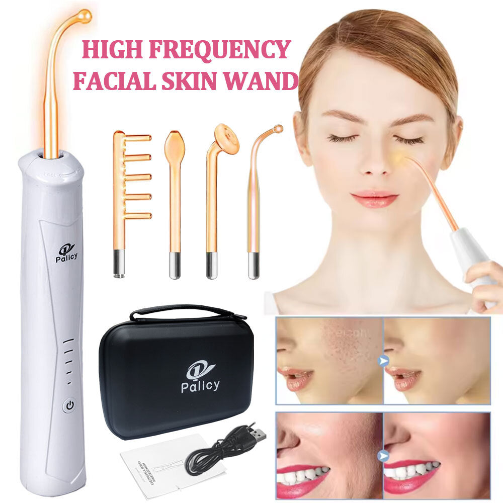 High Frequency Facial Machine Electrotherapy Wand for Skin Care & Acne