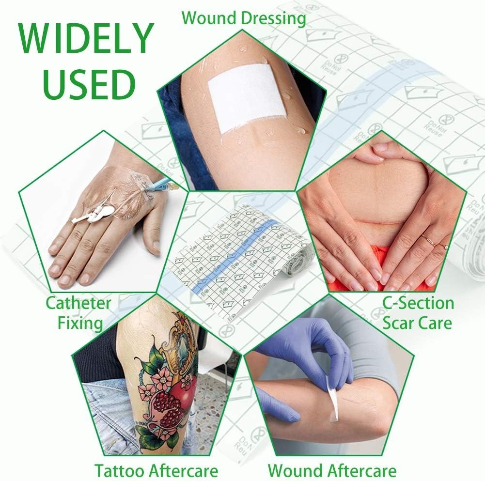 Tattoo Aftercare Film 6" x 72" Transparent Waterproof Wound Dressing