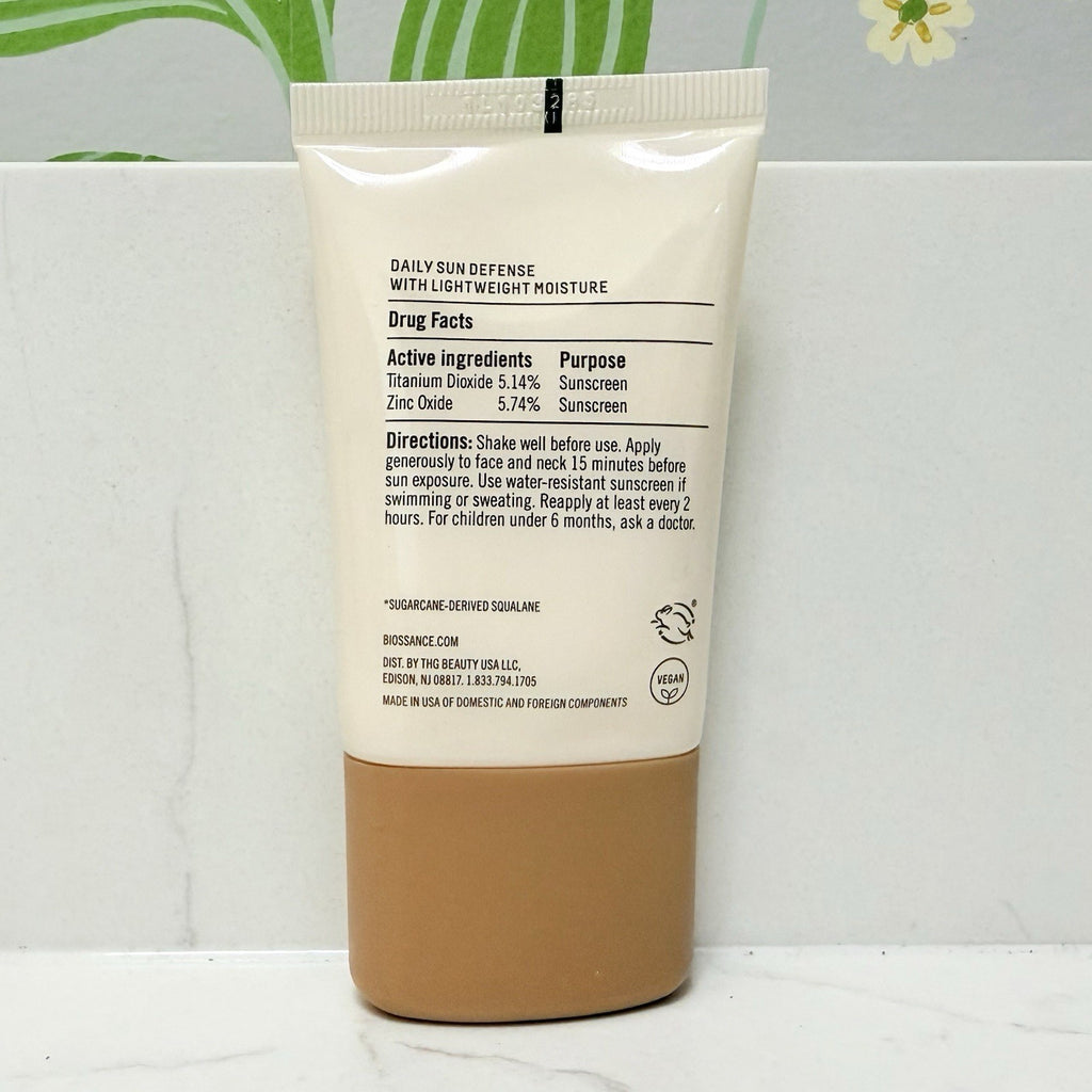 Biossance Squalane Daily Mineral SPF 50 Sunscreen Travel Size 1 oz