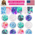 18 Boxes Iridescent Chunky Glitter Flakes for Nails & Makeup - Holographic Sequin Set