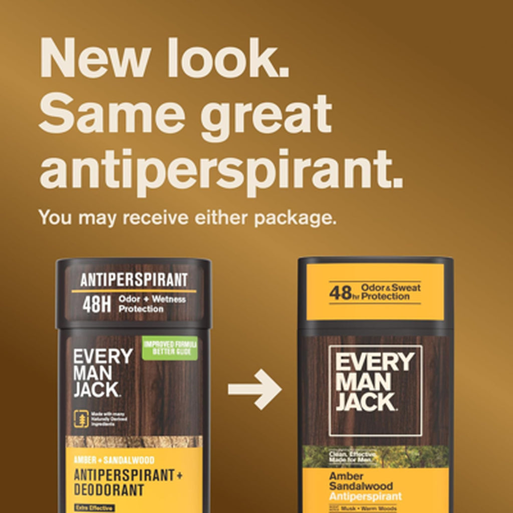Men's Amber Sandalwood Antiperspirant Deodorant 2 Pack Long-Lasting Freshness