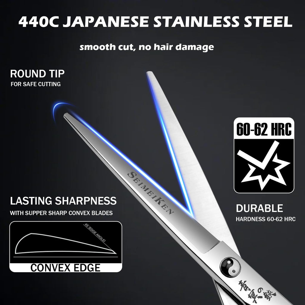 Professional Hair Cutting Scissors 6 Inch Japanese 440C Steel Razor Sharp