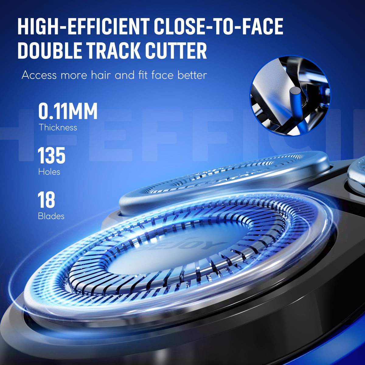 Men's 3D Rotary Electric Shaver with Pop-up Trimmer, Fast Charging