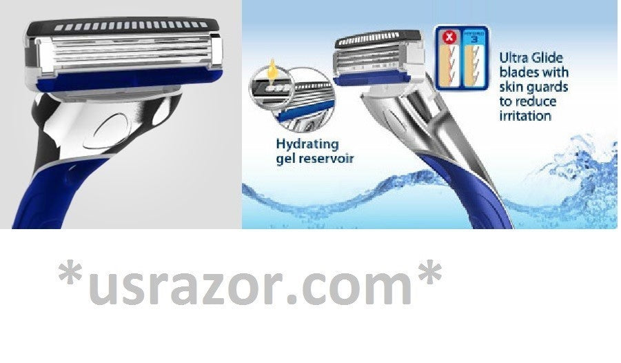20 Schick Hydro 3 Razor Blades Refills for Sensitive Skin, Compatible with Hydro 5 & Silk