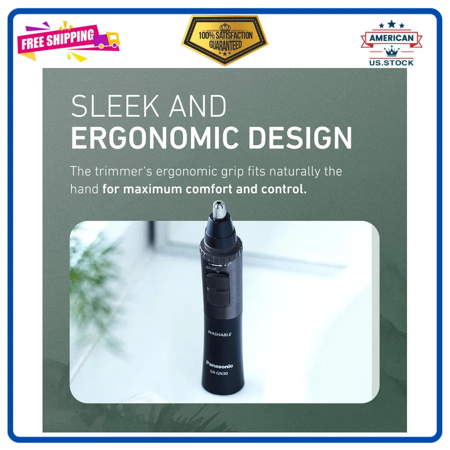 Wet Dry Nose and Ear Hair Trimmer for Men - Waterproof Facial Grooming Device