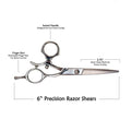 Japanese Stainless Steel Professional Barber Hair Scissors - 6 Inch Thinning Shears