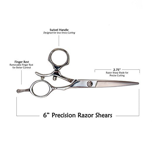 Japanese Stainless Steel Professional Barber Hair Scissors - 6 Inch Thinning Shears