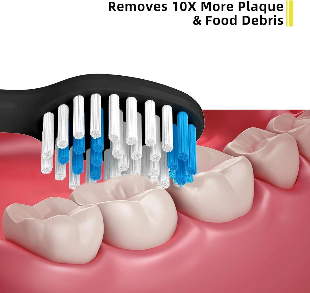 Sonic Edge Jetwave Toothbrush Replacement Heads - 10 Pack, Sanitary & Rounded Bristles