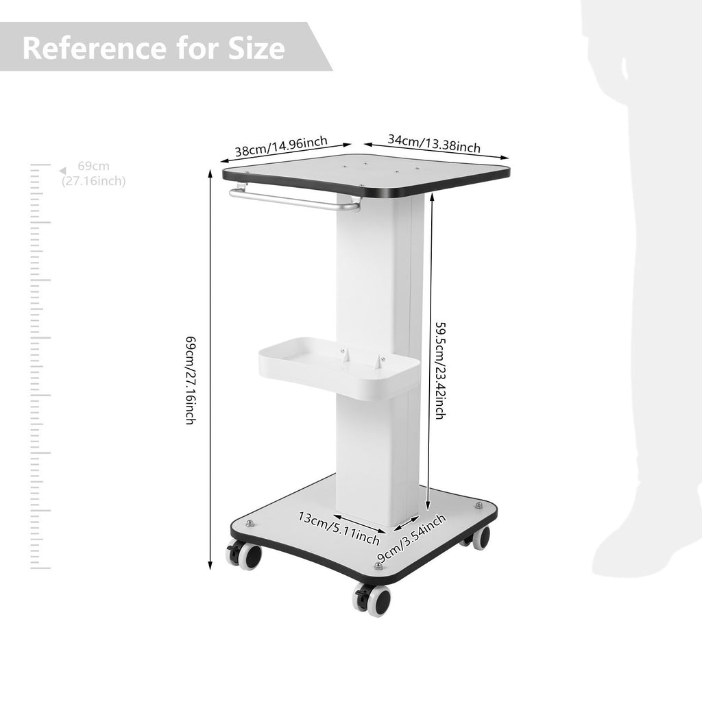 3-Tier Beauty Trolley Cart with Wheels for Salon & Spa Organization