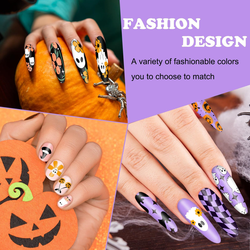 Halloween Nail Art Stamping Plates Set Ghost Pumpkin Designs - 4 Pcs