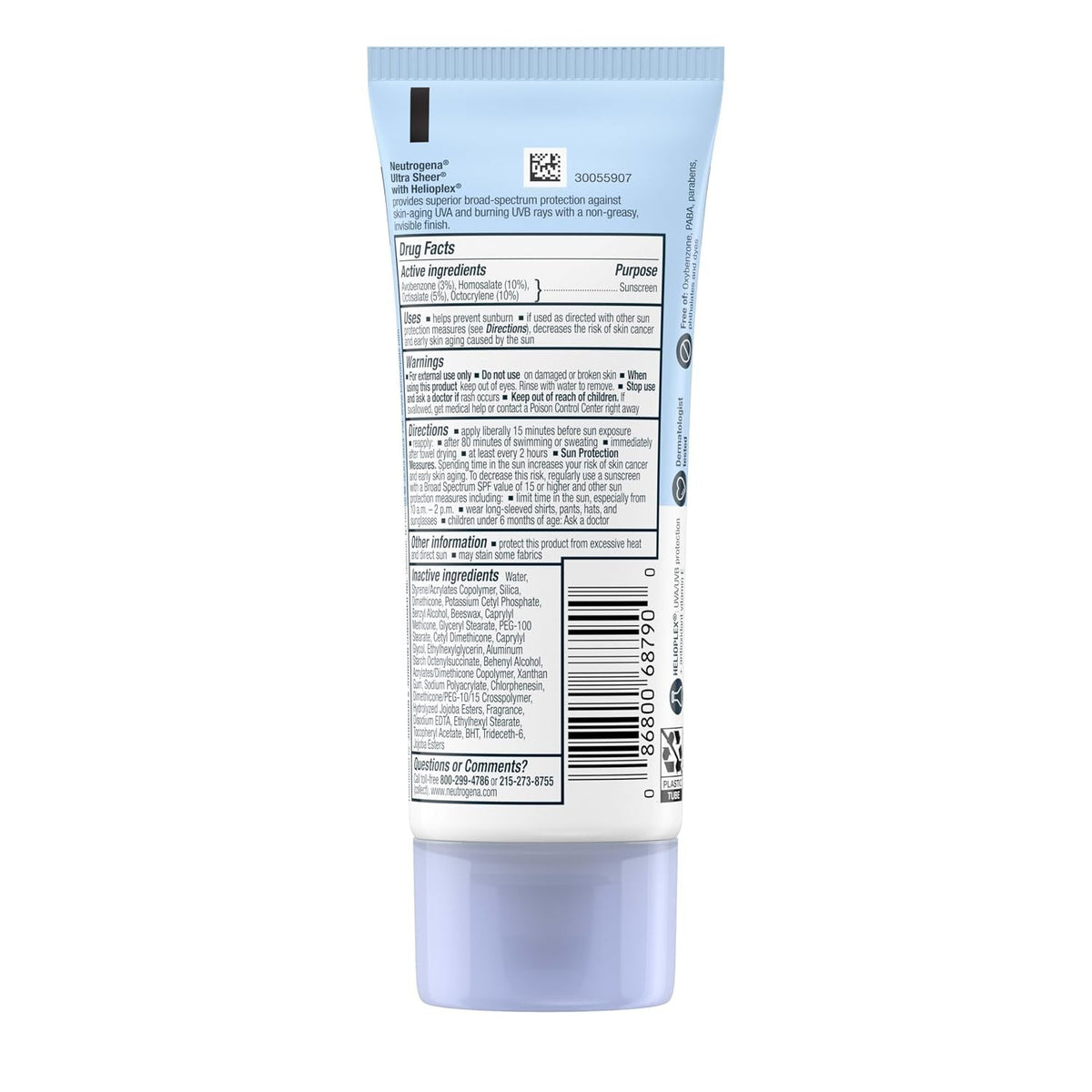 SPF 55 Sunscreen Lotion - Lightweight, Water-Resistant Face & Body Sun Protection