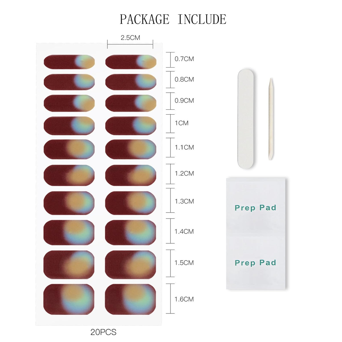 Semi Cured Nail Art Stickers Wraps Gradient - Easy DIY Manicure