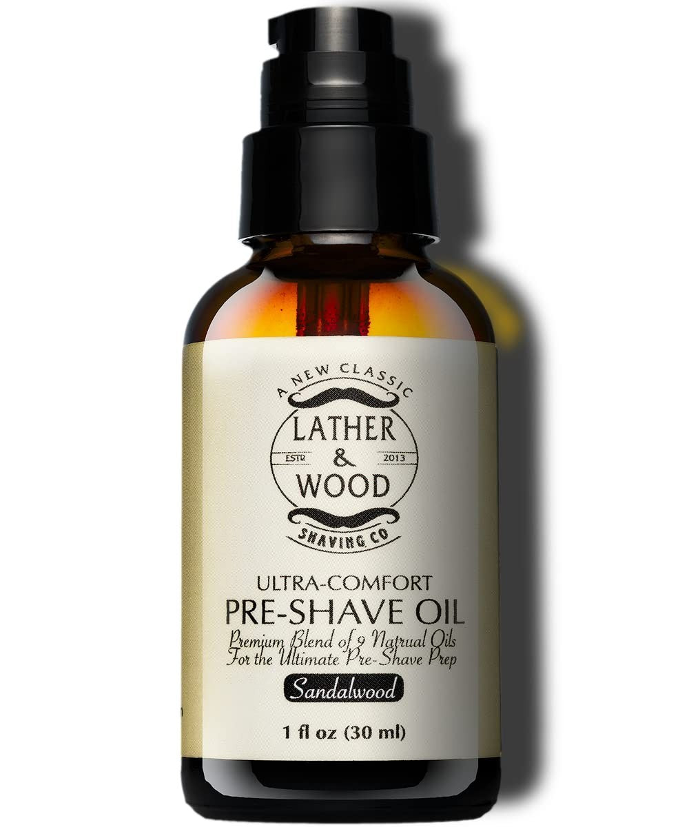 Pre-Shave Oil with Sandalwood for Smooth Irritation-Free Shaving - 1 Oz