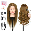 18 Inch Human Hair Mannequin Head for Hair Styling & Training Kit