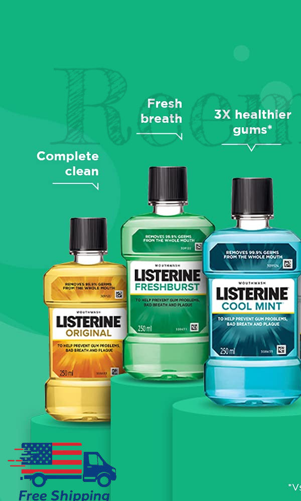 Mouthwash Pack of 3 - Fresh Breath, Oral Hygiene, Antiseptic 250ml