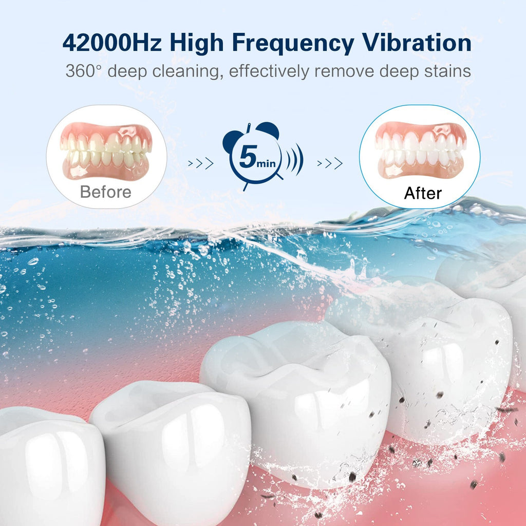 Ultrasonic UV Denture & Retainer Cleaner with LED Sterilization