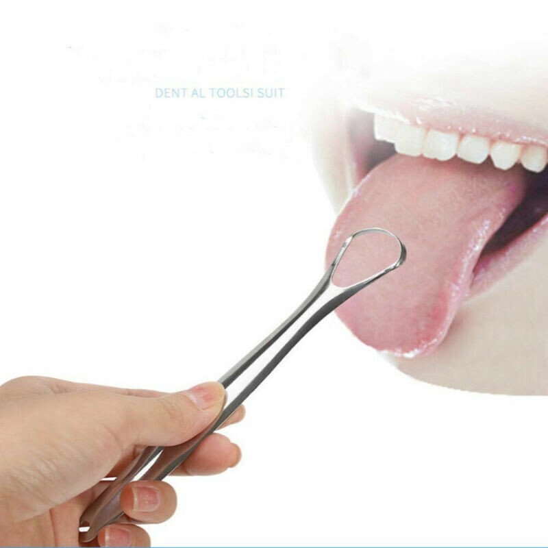4 Pack Stainless Steel Tongue Scrapers - Oral Hygiene Cleaners for Fresh Breath