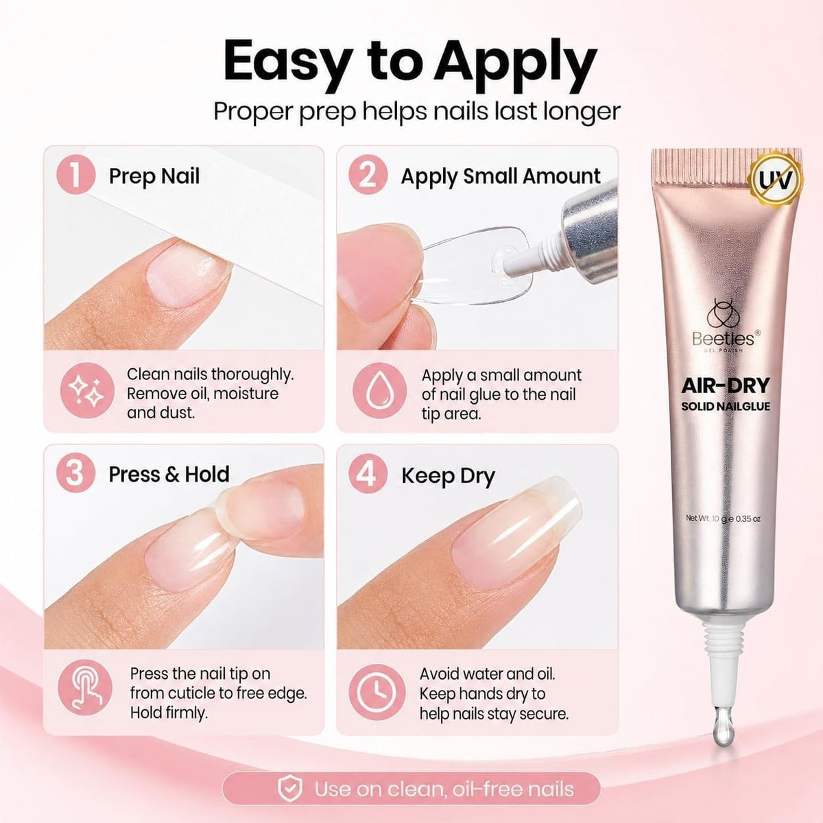 Super Strong Nail Glue 10g for Press-On & Acrylic Nails - No UV Needed