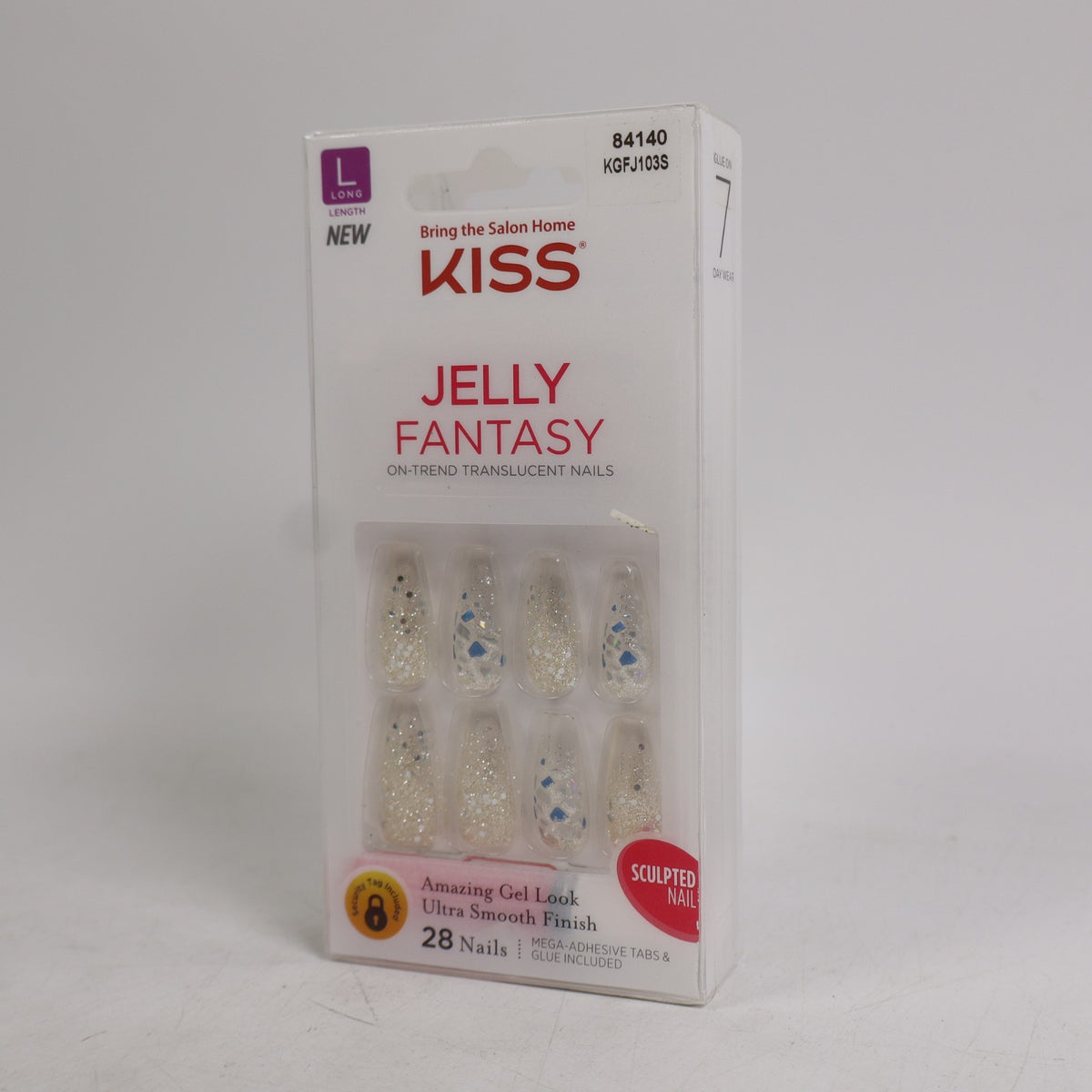 2 Pack Translucent Long Press-On Nails - Jelly Fantasy On-Trend Fake Nails