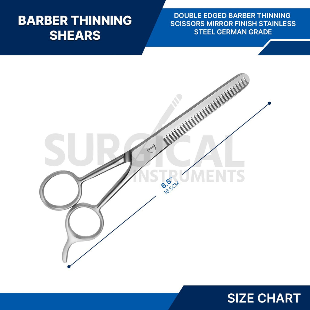 Hair Thinning Shears Scissors - 6.5 Inch Double Edged Barber & Salon Shears
