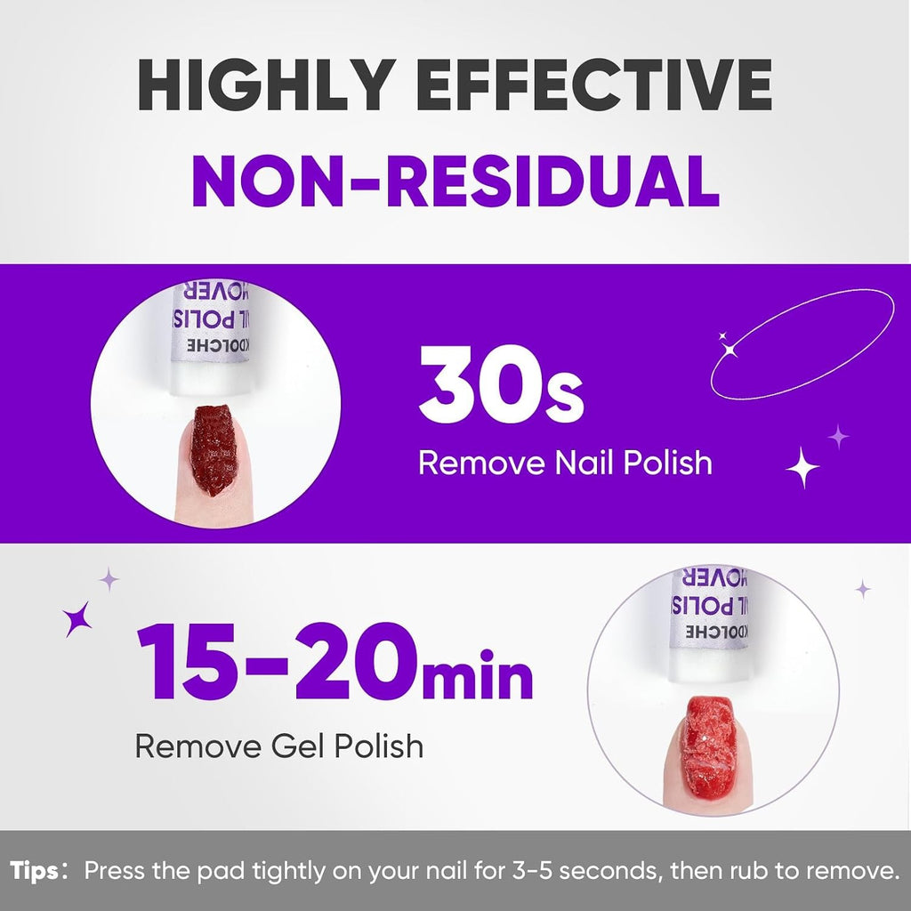 Bulk Acetone Nail Polish Remover Pads 250 Pack Travel Size Gentle Formula