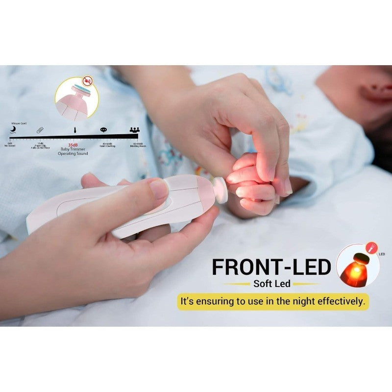 Electric Baby Nail File Trimmer Set with LED Light & 12-Unit Gift Pack