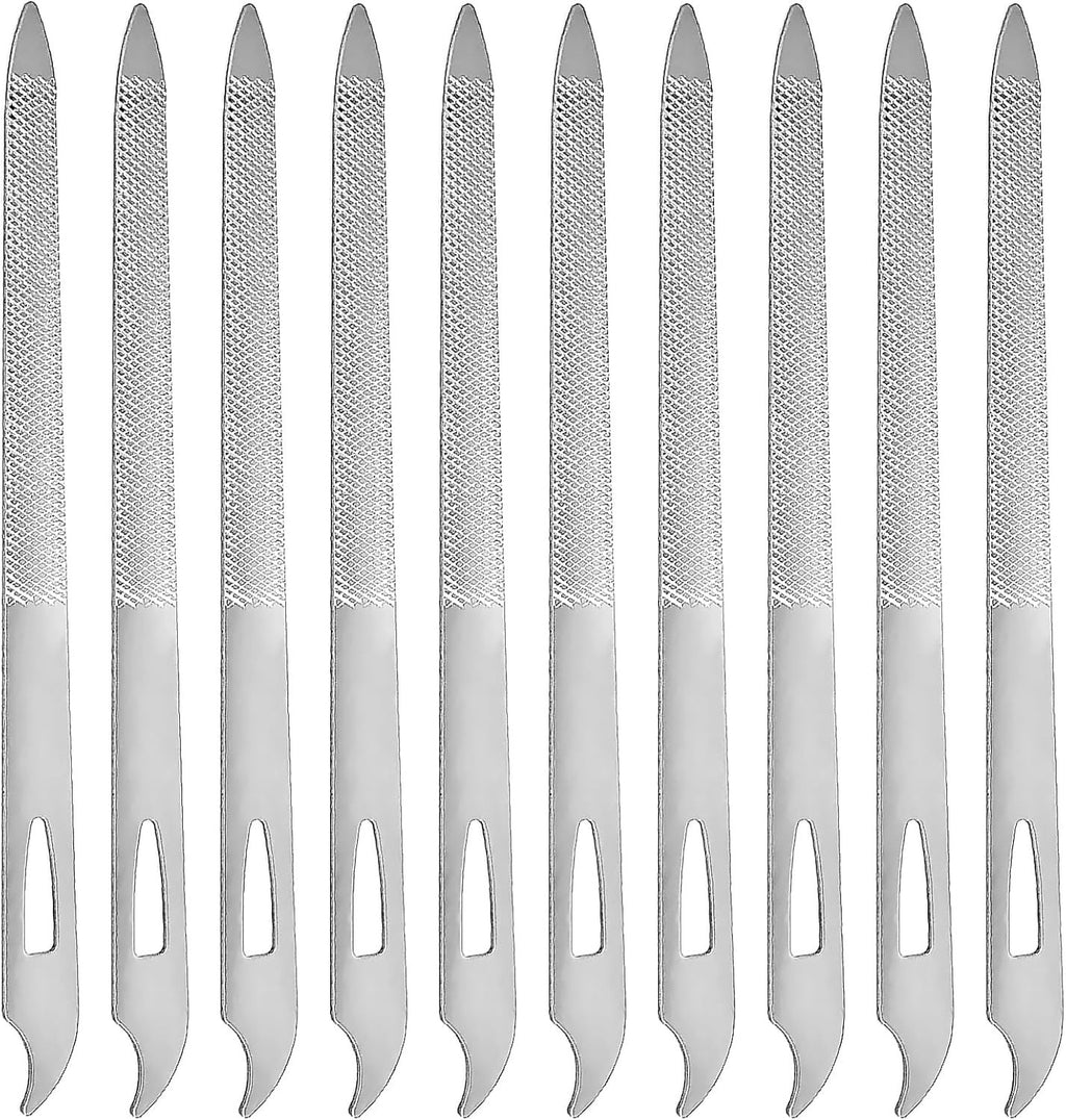 Stainless Steel Double-Sided Nail Files Set - Manicure & Pedicure Tool