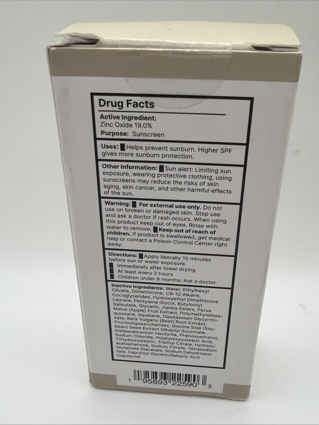 Baby Mineral Sunscreen SPF 3 Reef Safe Zinc Oxide Non-Toxic