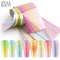 Holographic Fish Scales Nail Art Foils Transfer Stickers - Mermaid Laser Design, 10 Pcs