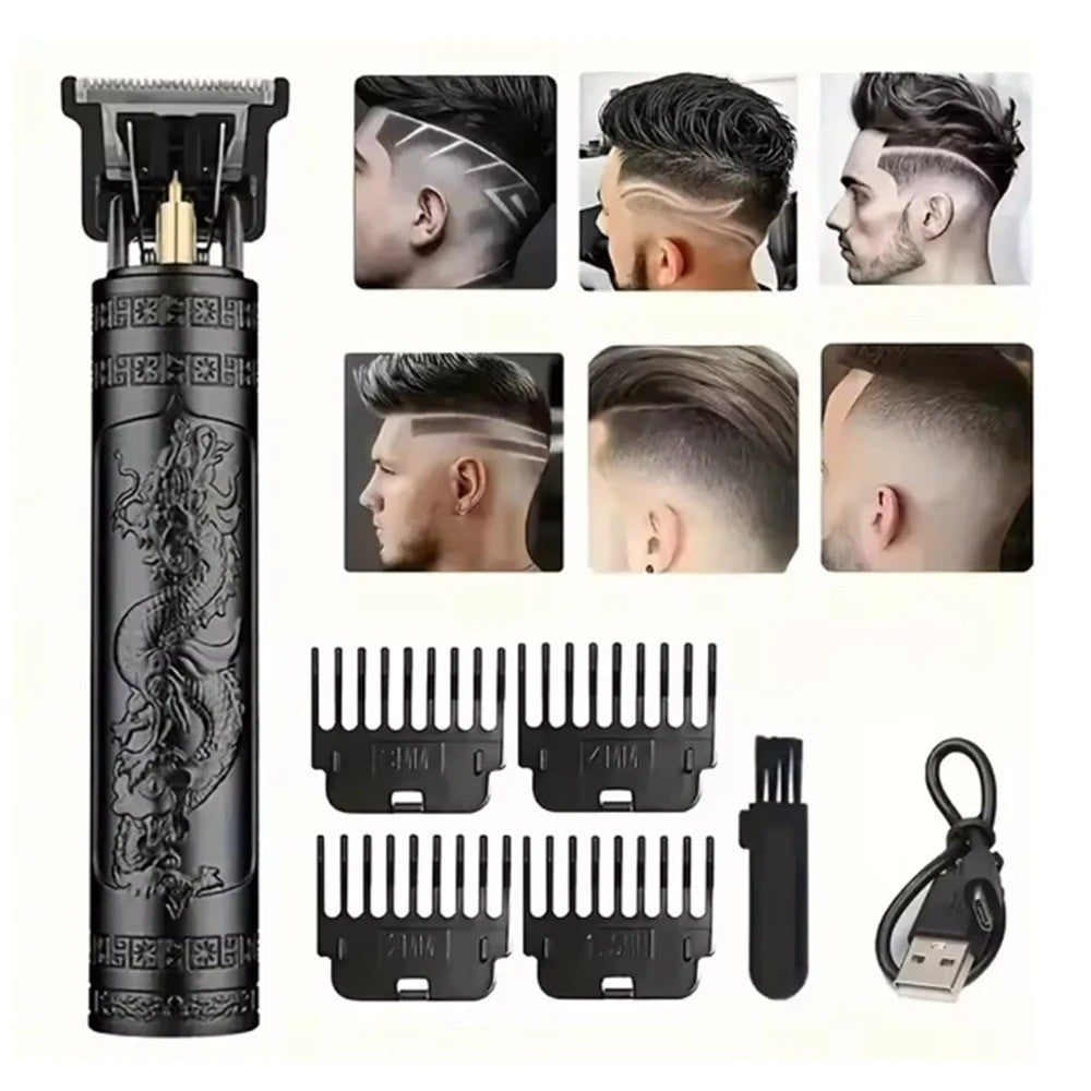 Professional Cordless Hair Clipper Set with LCD Display for Men and Barber Use