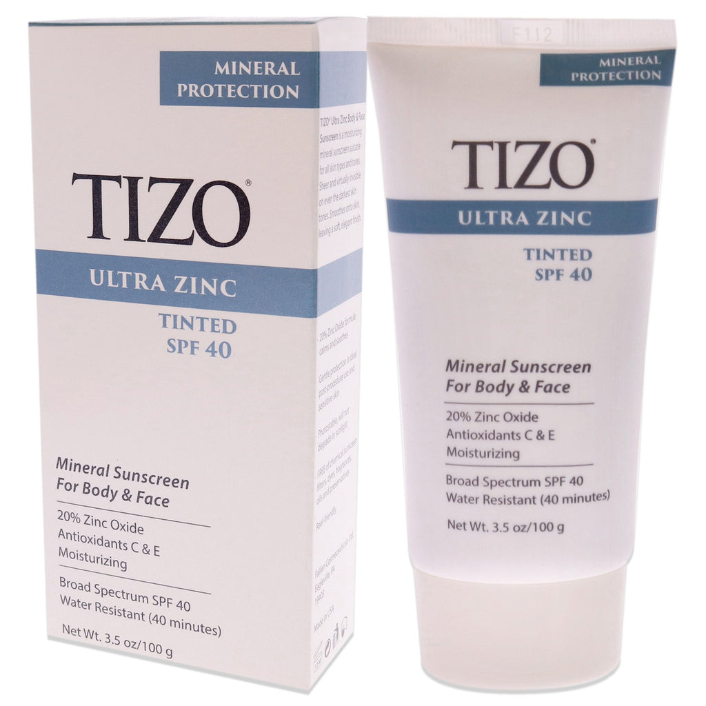 Unisex Mineral Tinted Sunscreen SPF 40 - Moisturizing Zinc Formula 3.5 oz