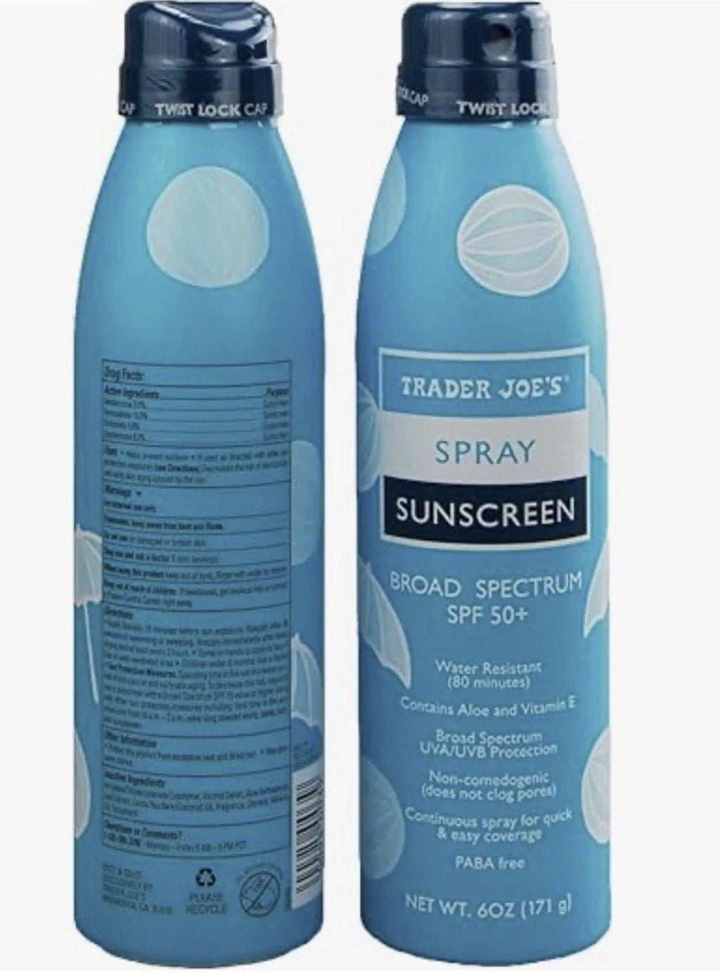 SPF 50+ Broad Spectrum Sunscreen Spray with Aloe & Vitamin E - Water Resistant, 6 oz Pack of 2