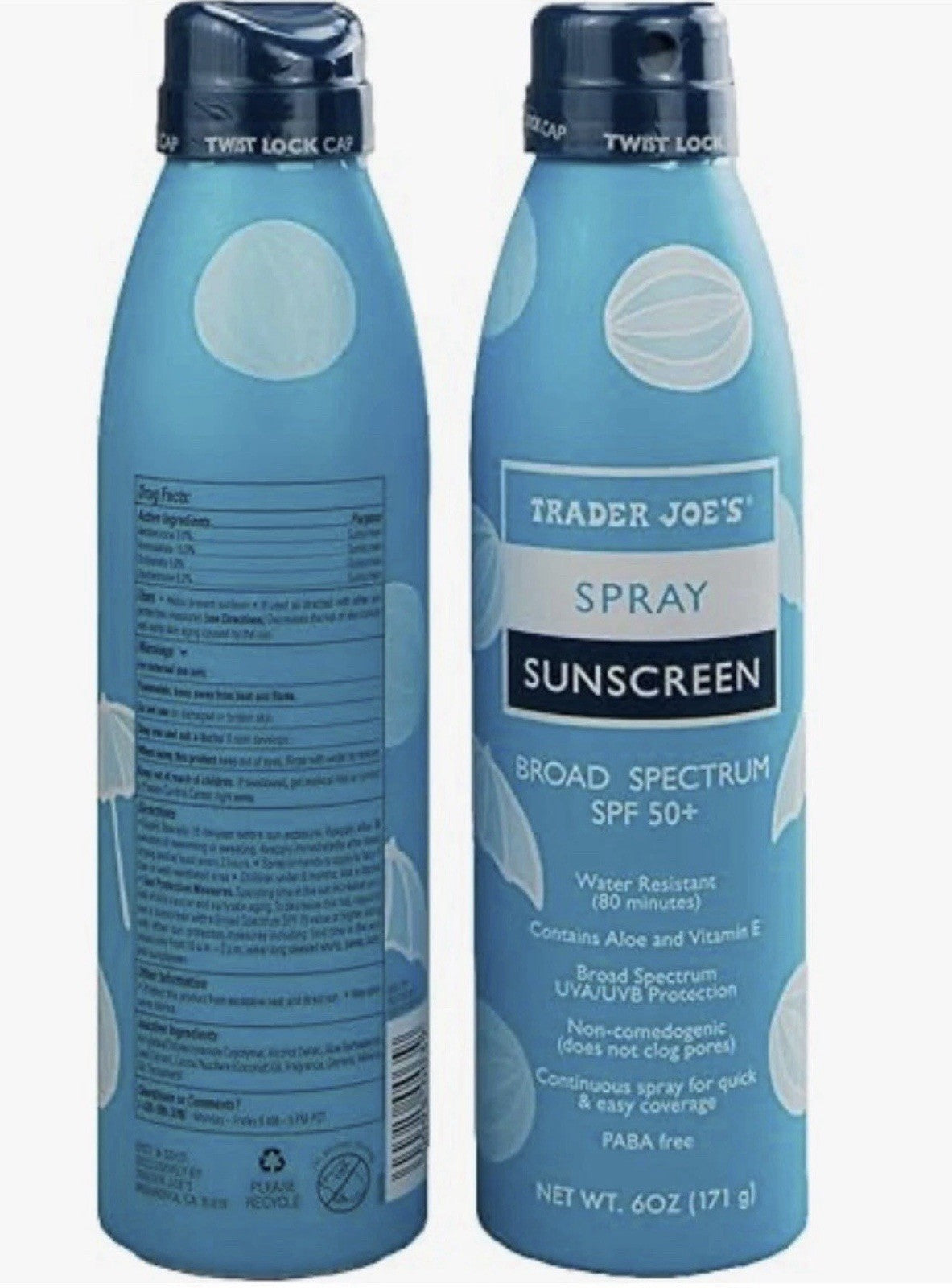 SPF 50+ Broad Spectrum Sunscreen Spray with Aloe & Vitamin E - Water Resistant, 6 oz Pack of 2