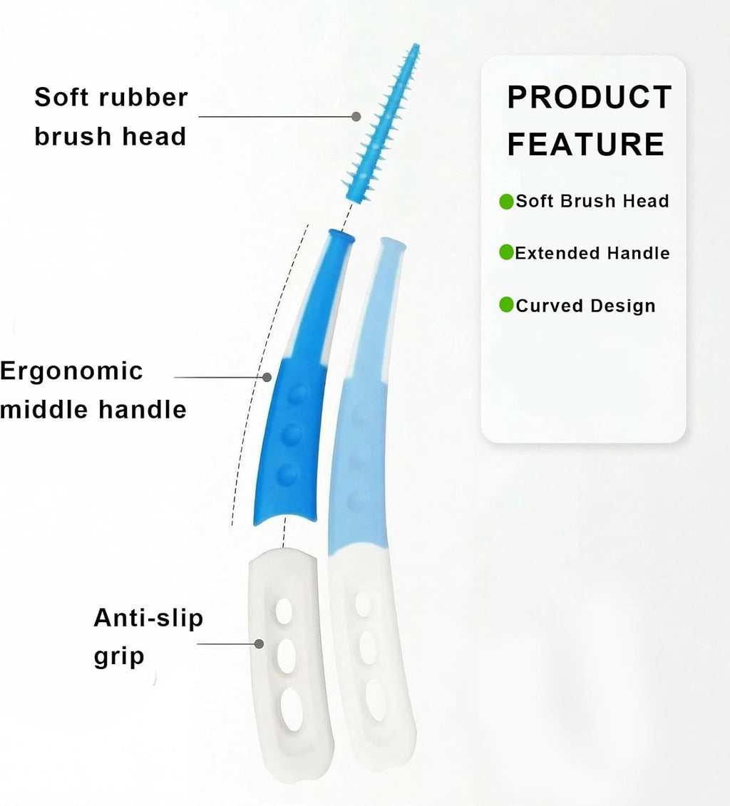 Disposable Dental Picks for Teeth Cleaning - 96 Pack Flossers with Curved Brush Head