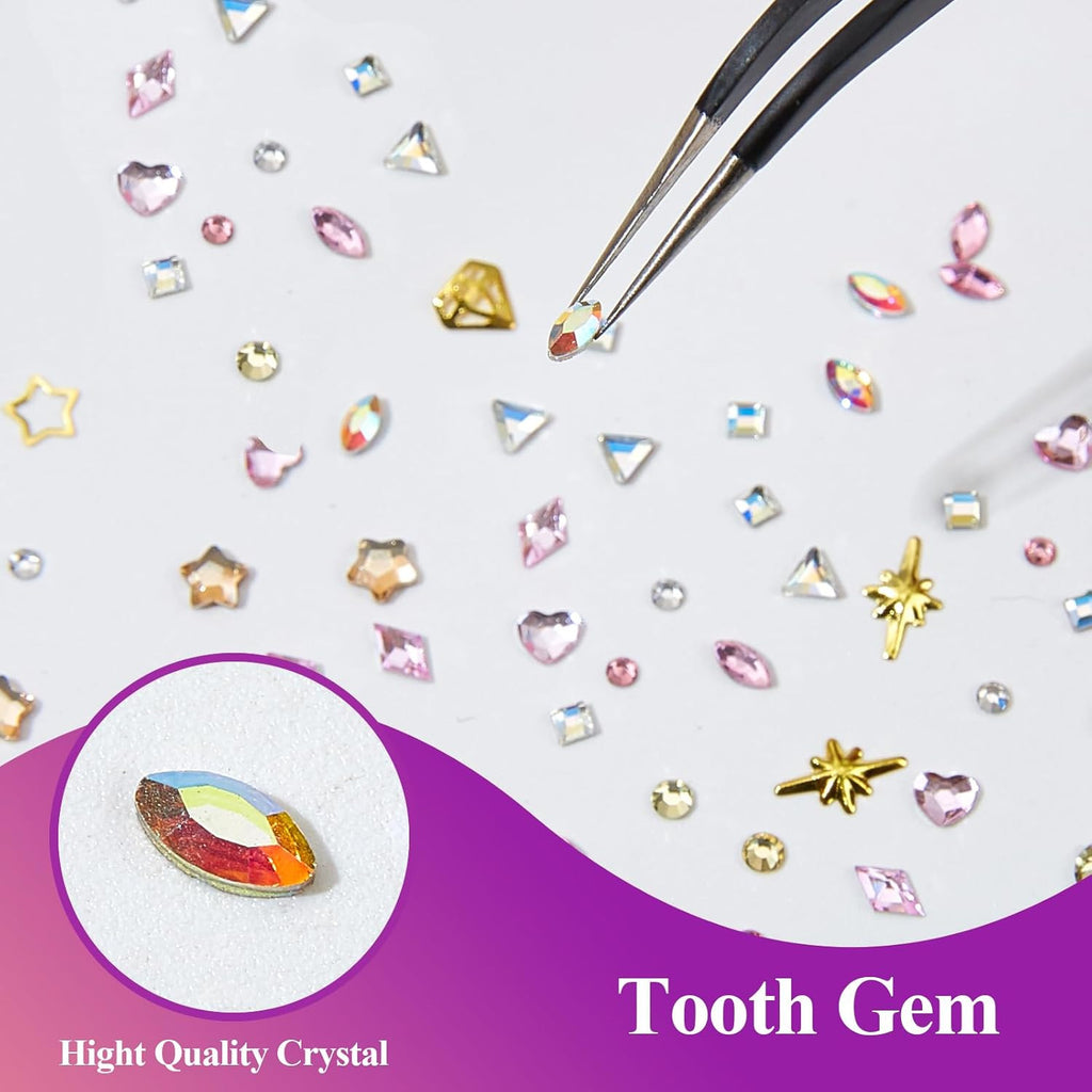Professional Tooth Gem Kit with UV Light - Teeth Jewelry & Smile Enhancement