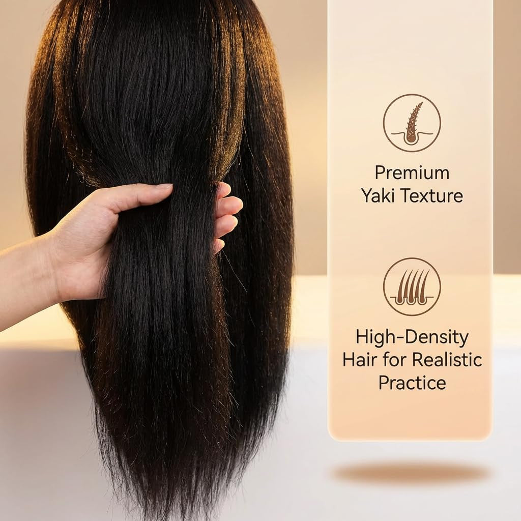Professional Hairdressing Mannequin Head with Real Hair for Styling Practice