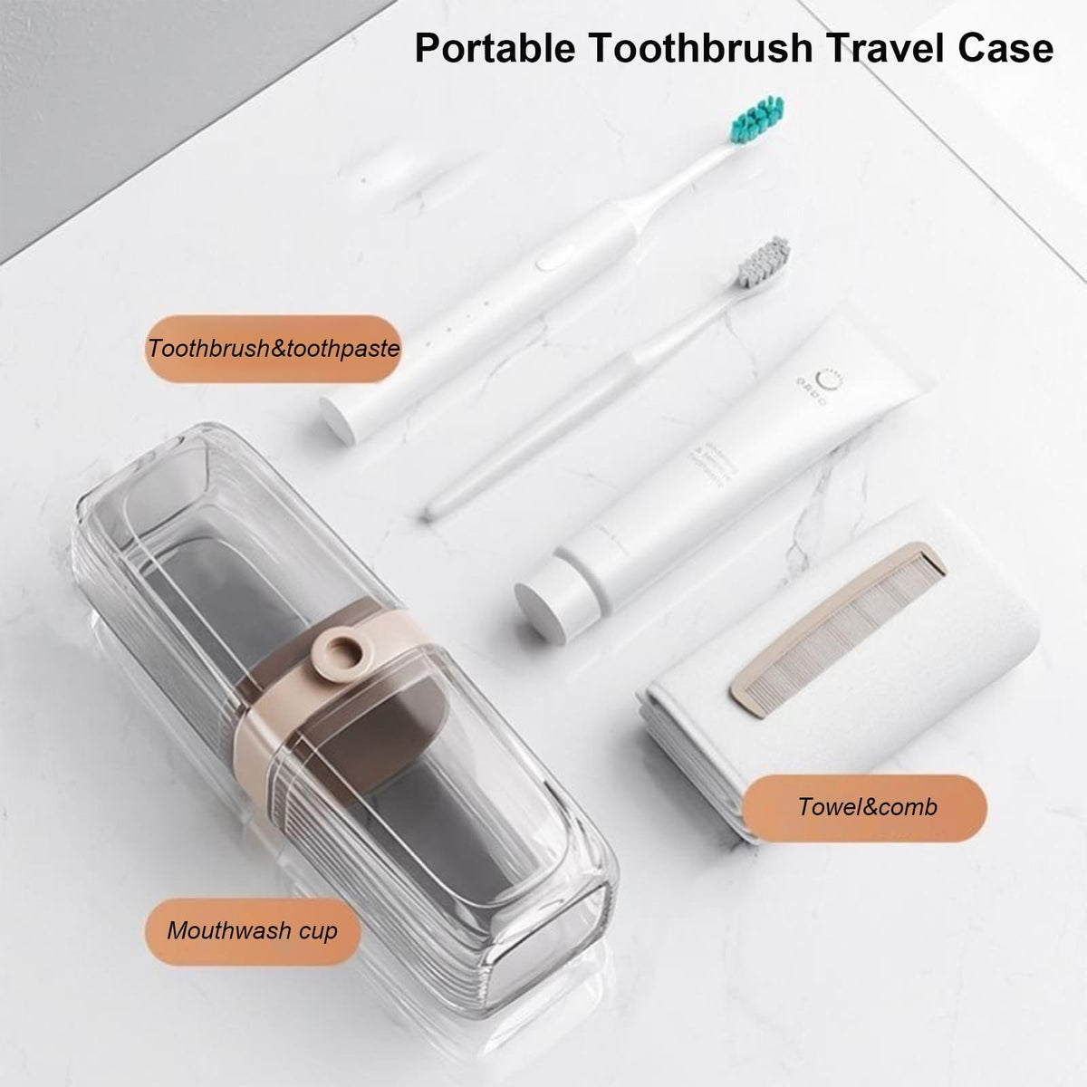 Travel Toothbrush & Soap Holder Set - Clear Plastic, Compact & Hygienic