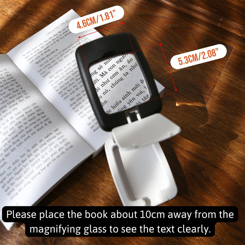 Pocket Magnifying Glass with Light and Stand 3X for Reading & Close Work