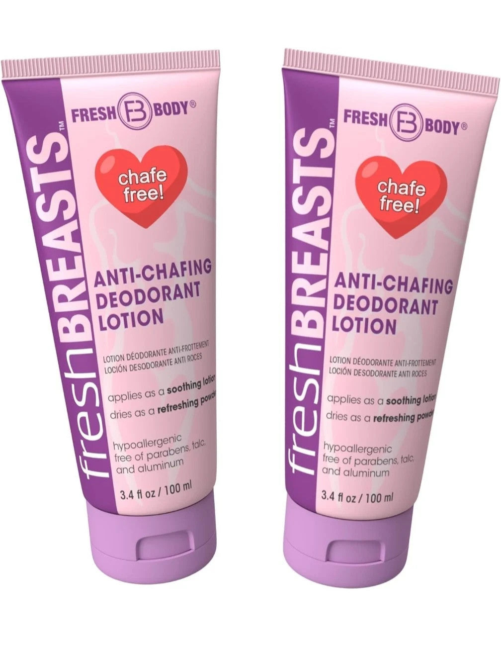 Anti-Chafing Lotion Powder Cream for Sensitive Skin - Multi-Pack, 3.4oz Tubes