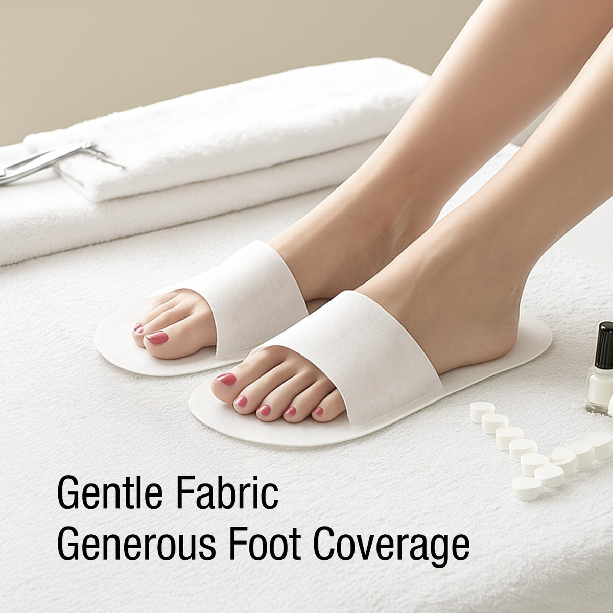 Disposable Pedicure Slippers with Toe Guard for Salon & Spa - 100 Pairs