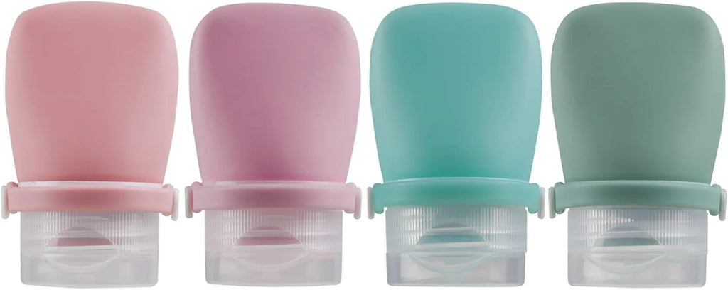 4-Pack TSA Approved Silicone Travel Bottles - Leakproof Toiletry Containers
