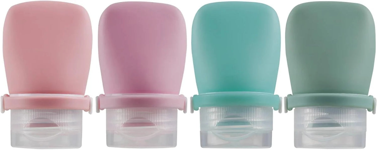 4-Pack TSA Approved Silicone Travel Bottles - Leakproof Toiletry Containers