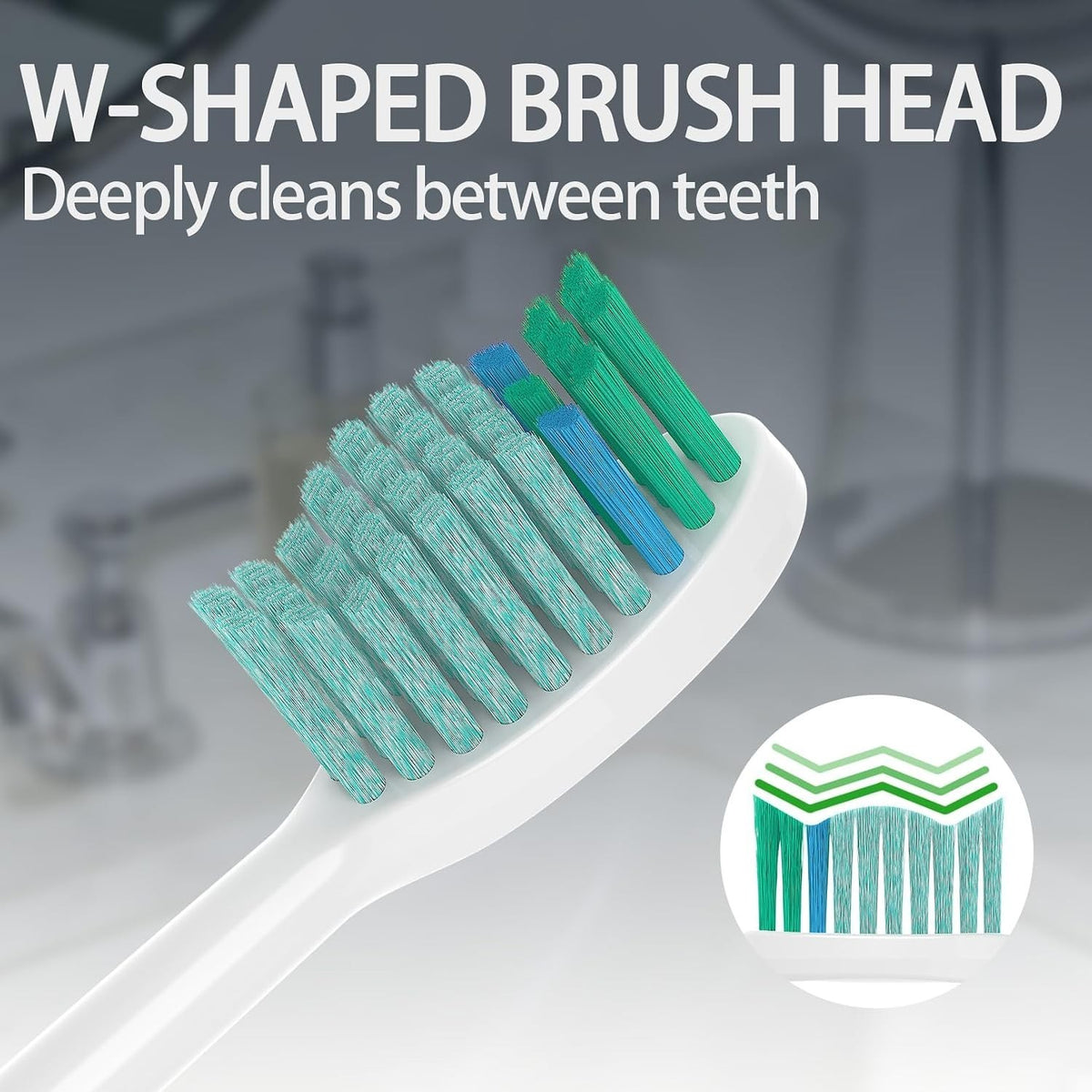 Medium Bristle Replacement Head for TAO Clean Electric Toothbrush — 6 Pack