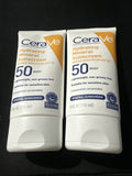CeraVe Hydrating Mineral Sunscreen Lotion SPF 50 - 5 fl oz, Set of 2