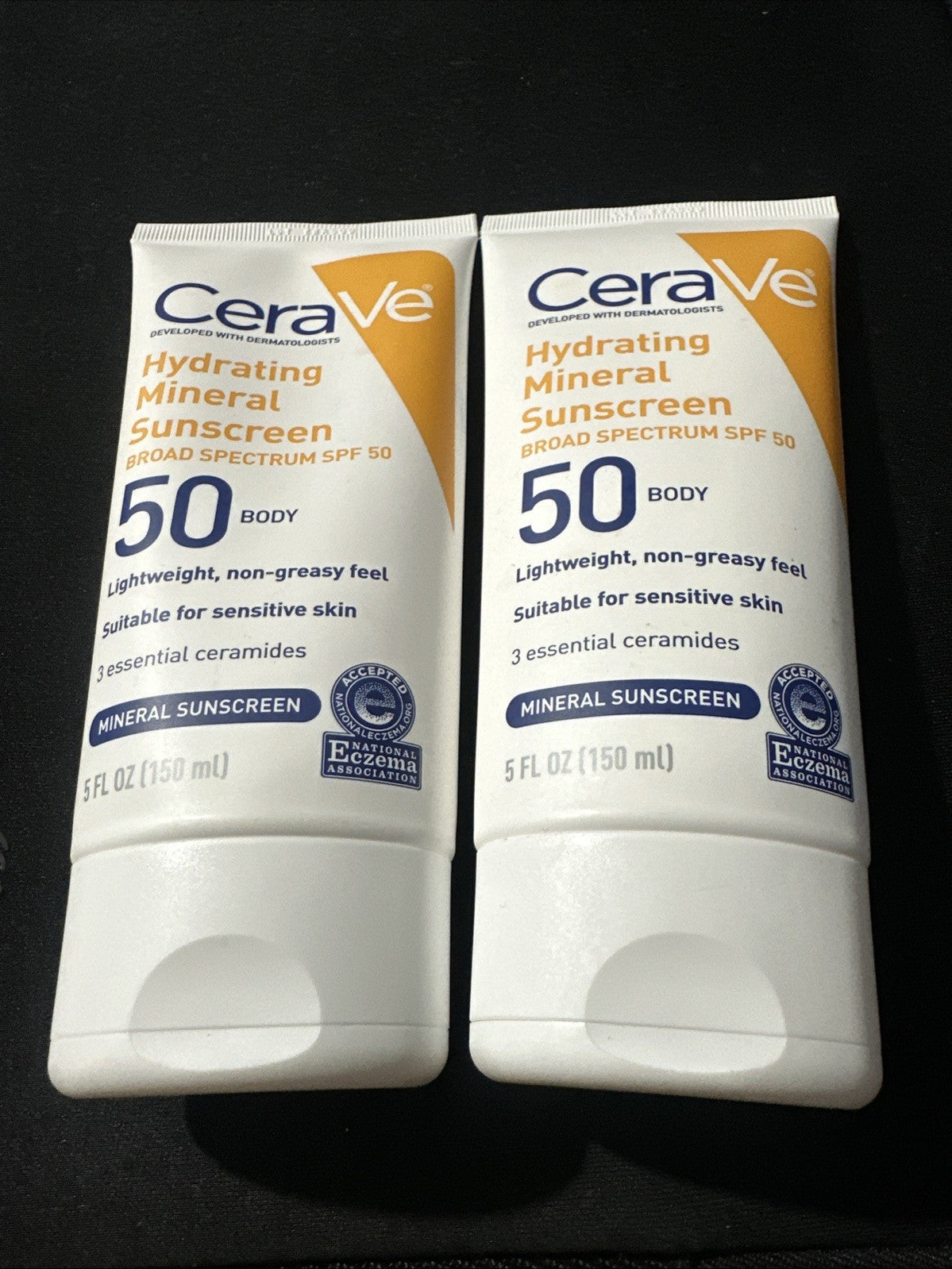 CeraVe Hydrating Mineral Sunscreen Lotion SPF 50 - 5 fl oz, Set of 2
